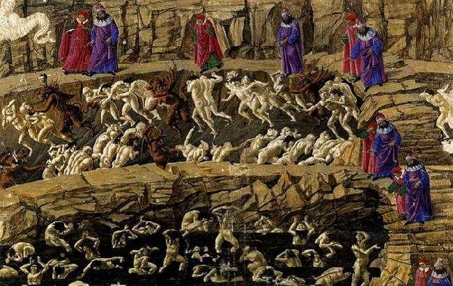 BOTTICELLI, Sandro Inferno, Canto XVIII oil painting image